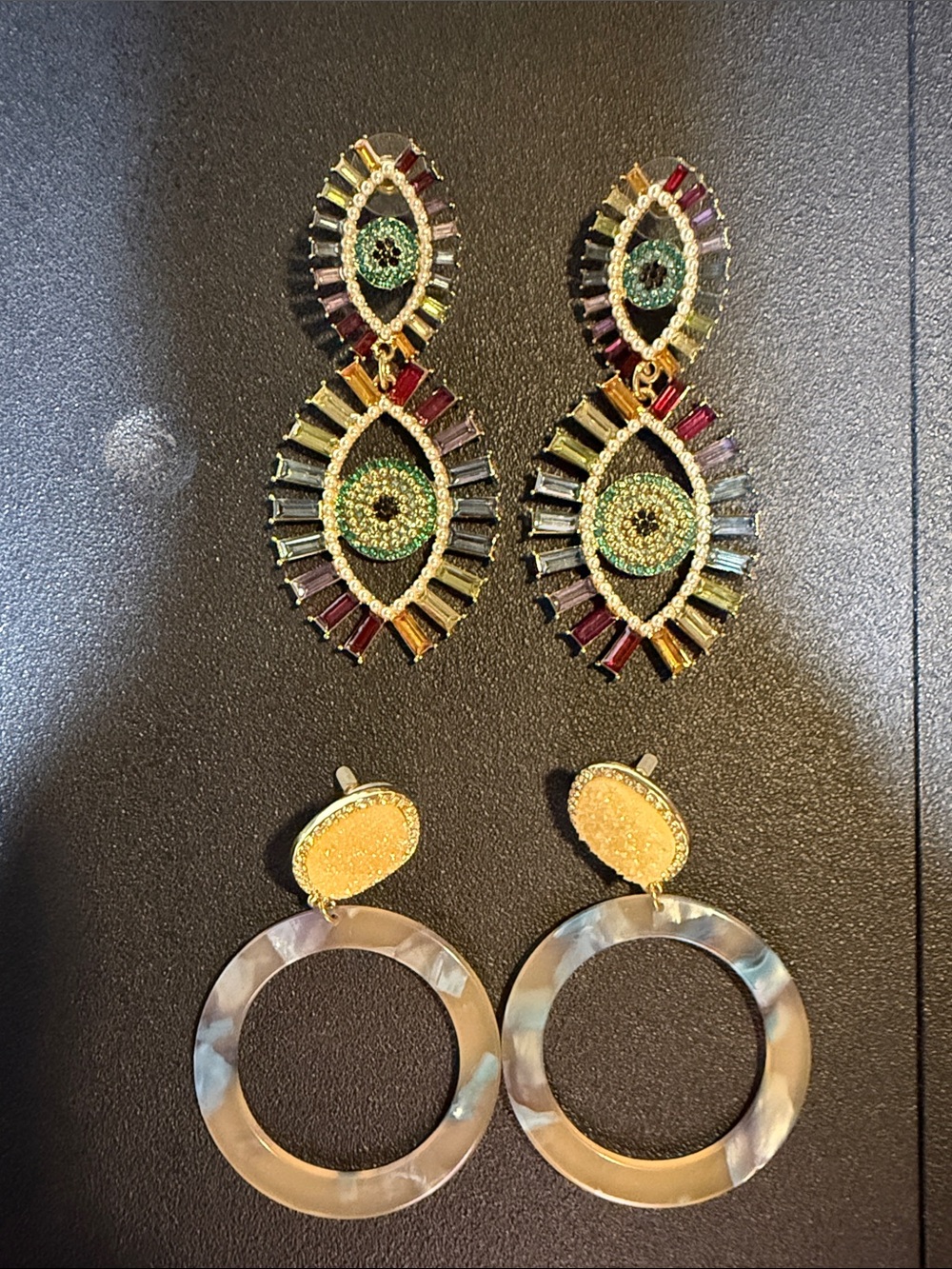 BaubleBar Multicolor Evil Eye and round Drop Earrings